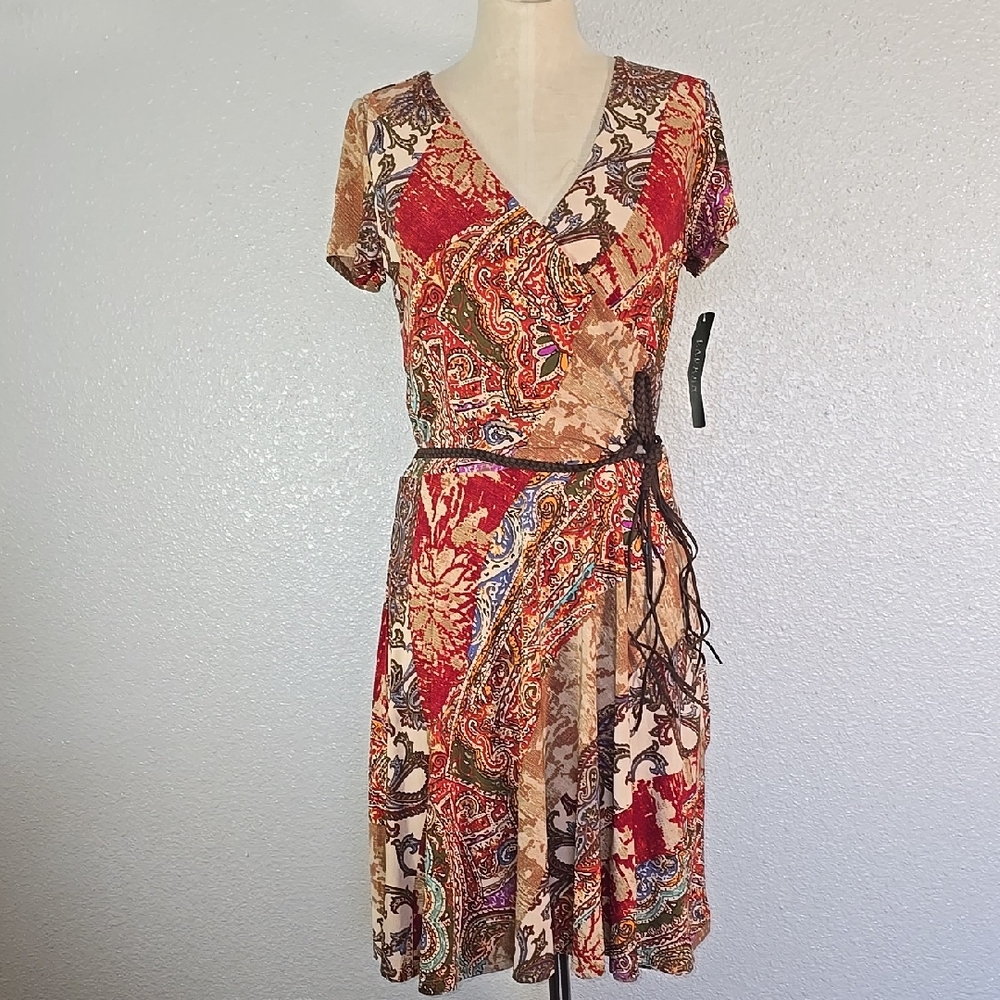 Ralph Lauren Paisley Print V-Neck Dress